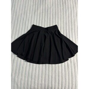 Kathy Basic Circle Skirt Womens large black Elastic Waist Flowy Skater staple